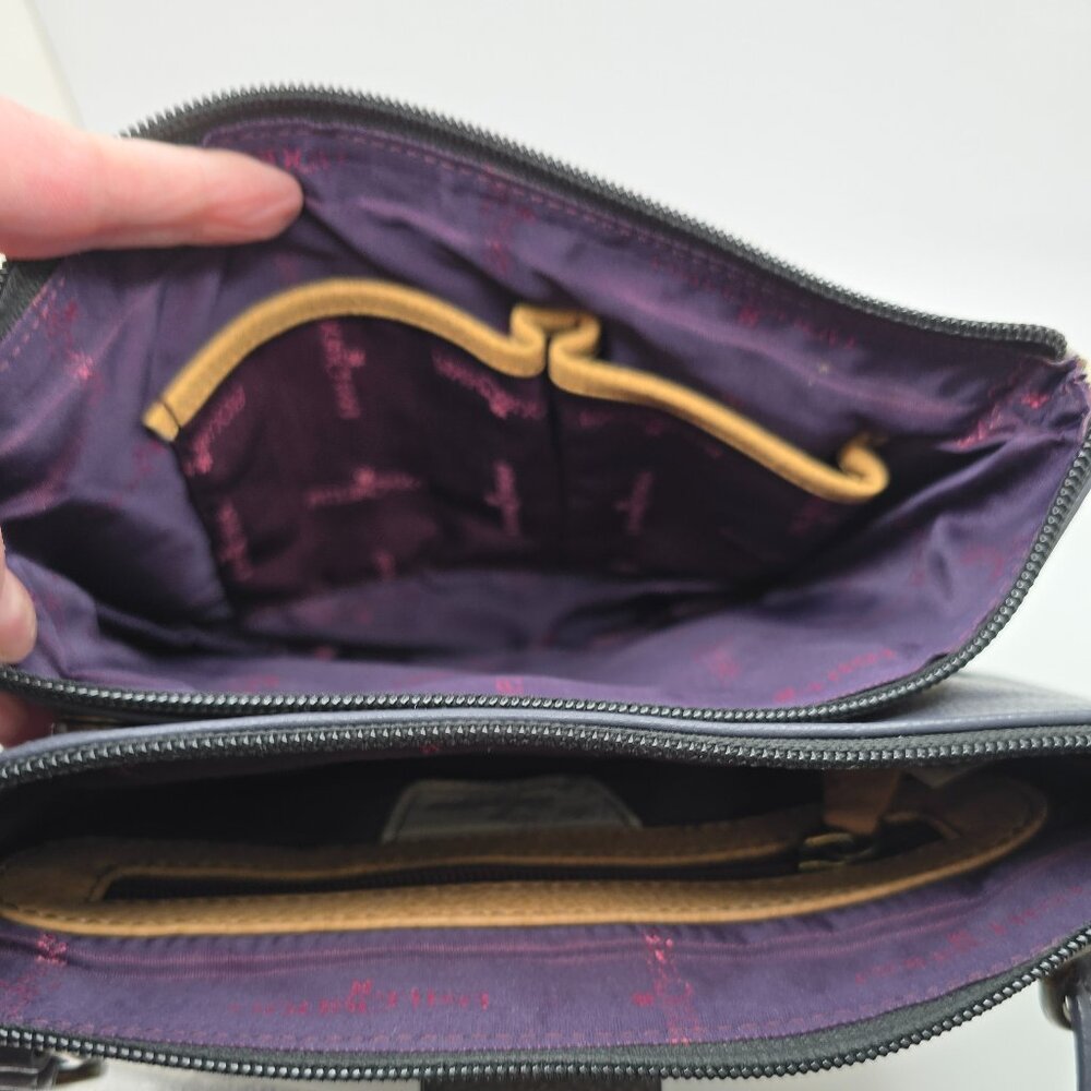 Anuschka Hand Painted Patchwork Pewter Three-Comp… - image 3